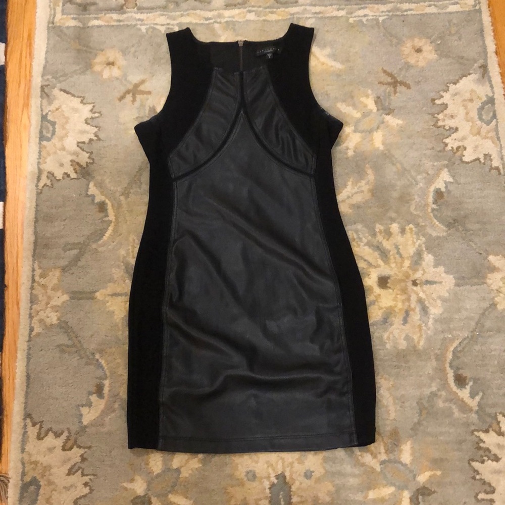Black leather dress